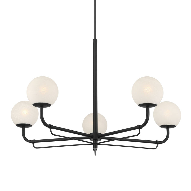 Minka-Lavery 3795-899 Five Light Chandelier, Dark Matte Black