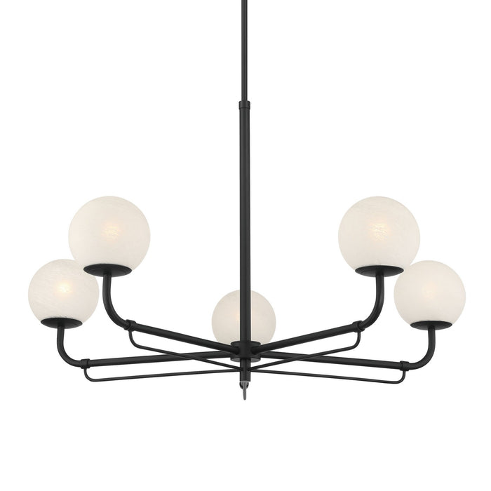 Minka-Lavery 3795-899 Five Light Chandelier, Dark Matte Black