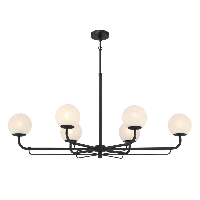 Minka-Lavery 3796-899 Six Light Island Pendant, Dark Matte Black