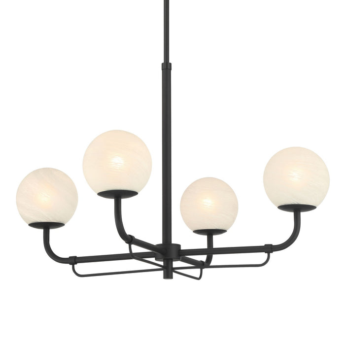 Minka-Lavery 3797-899 Four Light Chandelier, Dark Matte Black