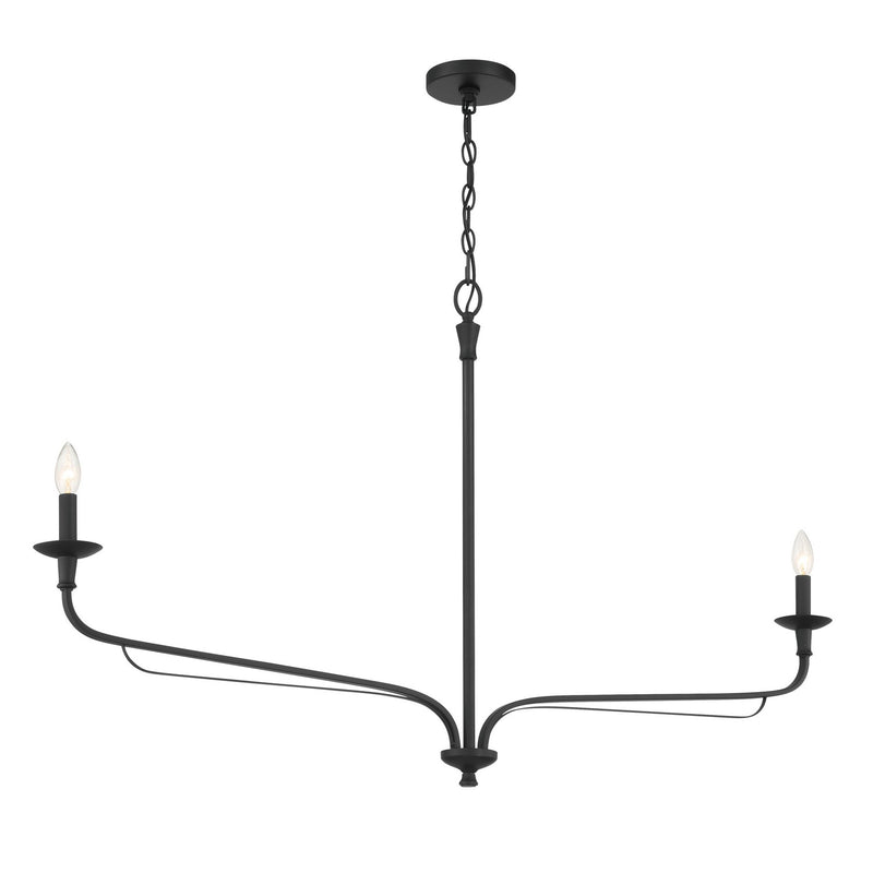 Minka-Lavery 3825-899 Two Light Chandelier, Dark Matte Black