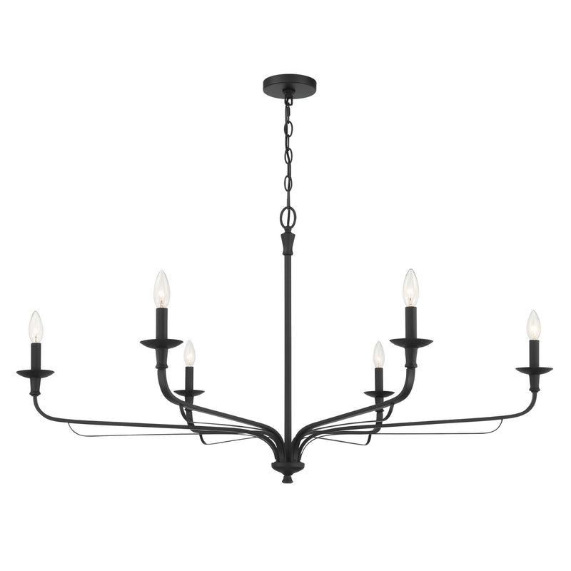 Minka-Lavery 3826-899 Six Light Chandelier, Dark Matte Black