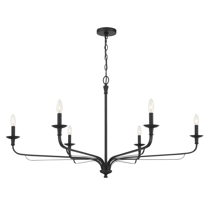 Minka-Lavery 3826-899 Six Light Chandelier, Dark Matte Black