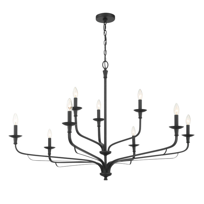 Minka-Lavery 3829-899 Nine Light Chandelier, Dark Matte Black