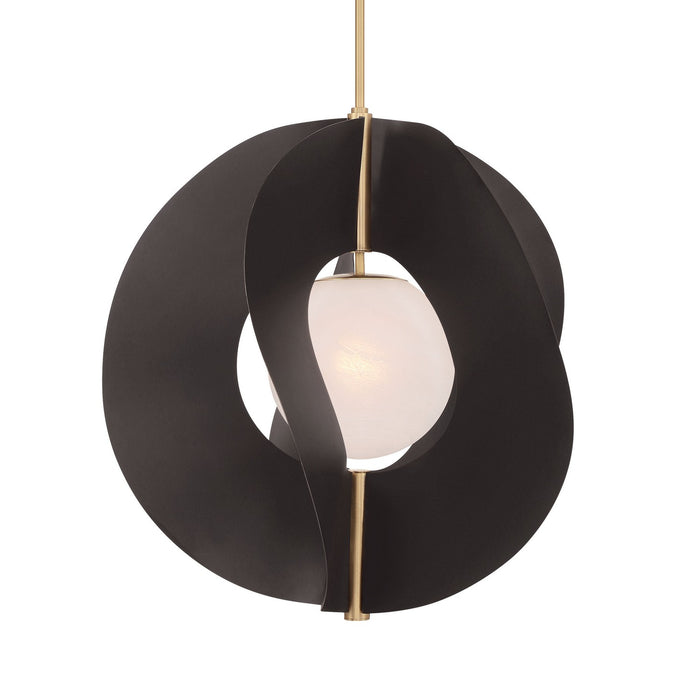 Minka-Lavery 3951-855 One Light Pendant, Legacy Brass & Dark Bronze