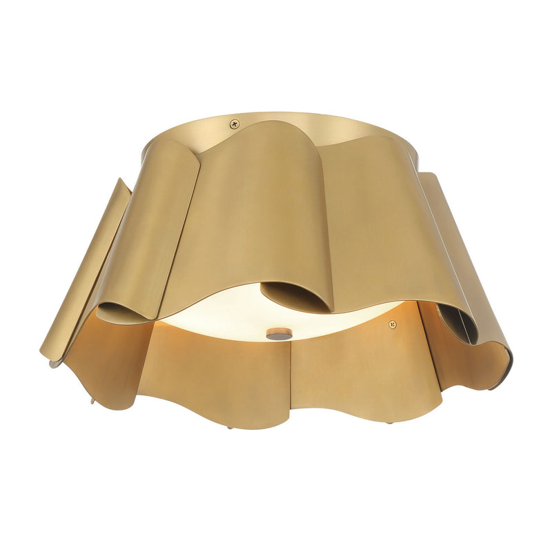 Minka-Lavery 3955-732 Three Light Flush Mount, Legacy Brass