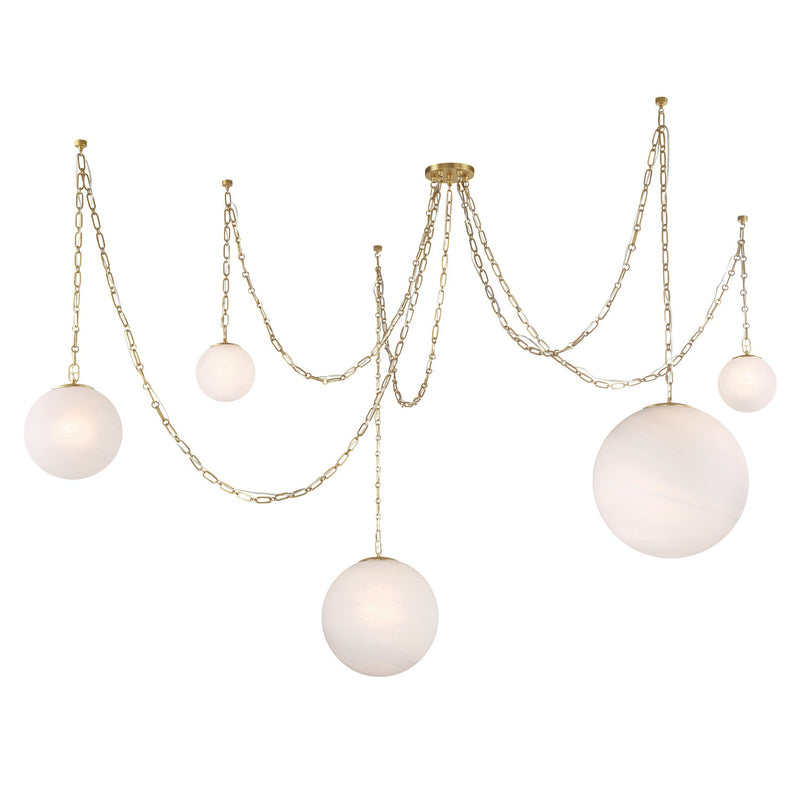 Minka-Lavery 5219-732 Five Light Pendant, Legacy Brass