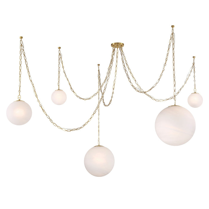 Minka-Lavery 5219-732 Five Light Pendant, Legacy Brass