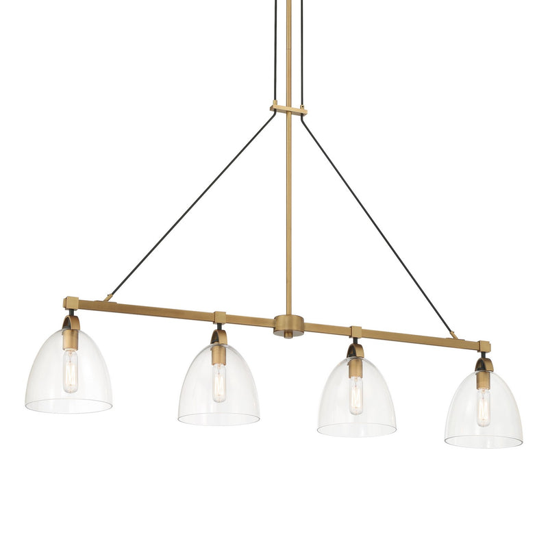 Minka-Lavery 5717-876 Four Light Island Pendant, Legacy Brass & Matte Coal