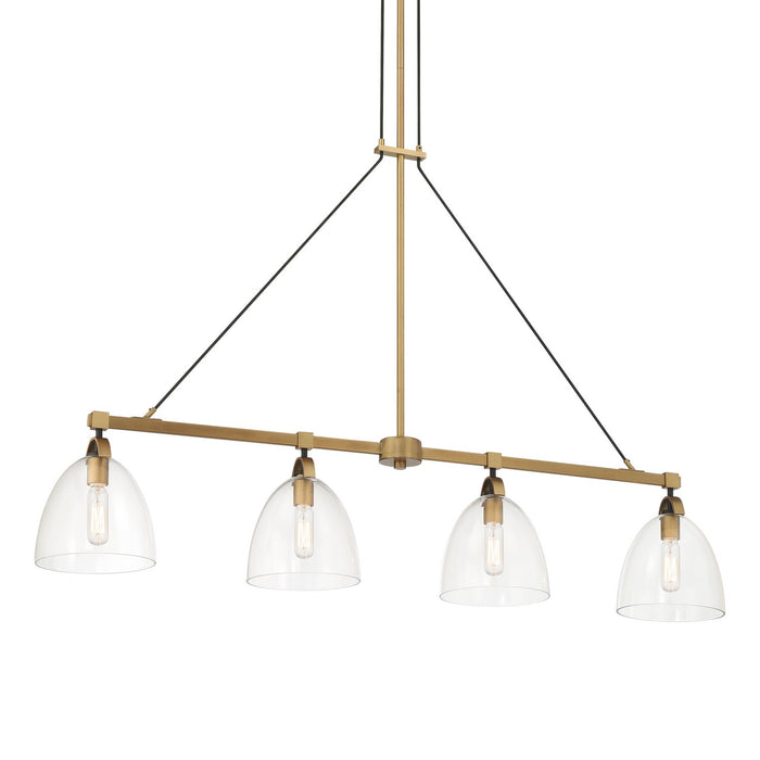 Minka-Lavery 5717-876 Four Light Island Pendant, Legacy Brass & Matte Coal