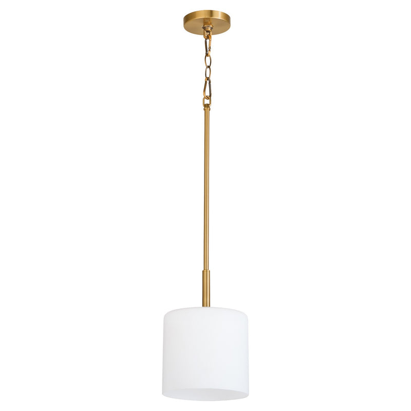 Quorum 3307-47 One Light Pendant, Brushed Brass