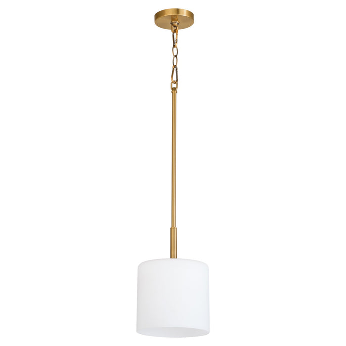 Quorum 3307-47 One Light Pendant, Brushed Brass