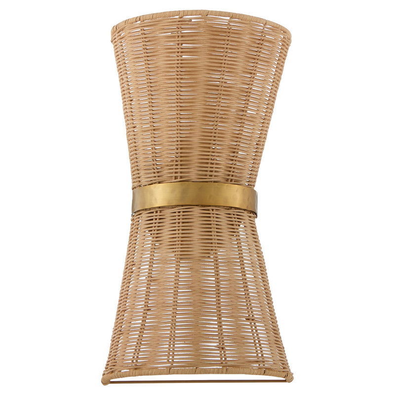 Quorum 5123-47 Two Light Wall Sconce, Brushed Brass