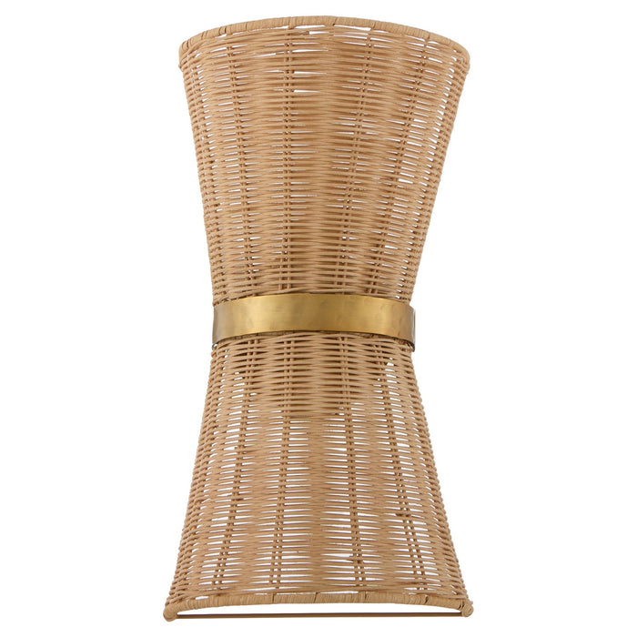 Quorum 5123-47 Two Light Wall Sconce, Brushed Brass
