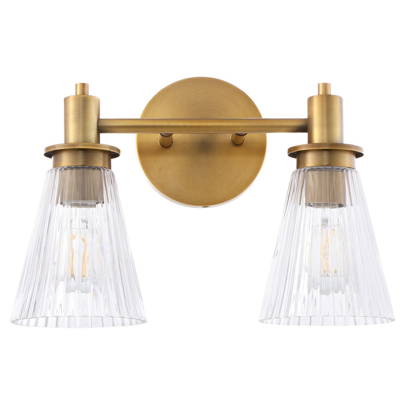 Quorum 5803-2-47 Two Light Vanity, Brushed Brass