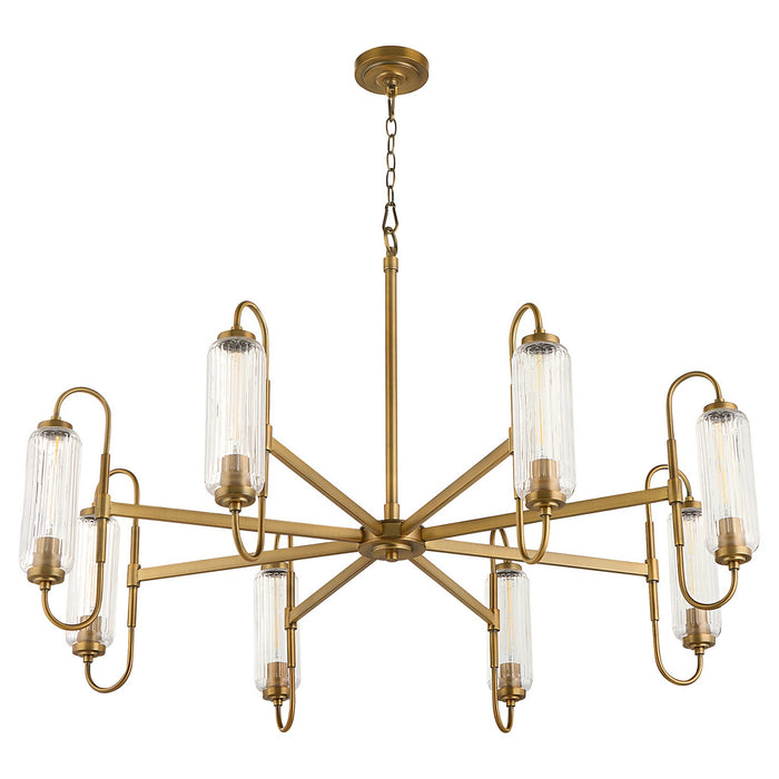 Quorum 6015-8-47 Eight Light Chandelier, Brushed Brass