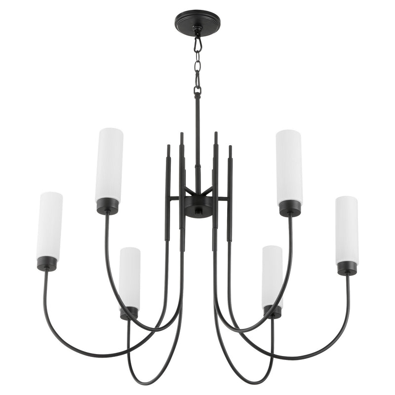Quorum 6024-6-59 Six Light Chandelier, Matte Black