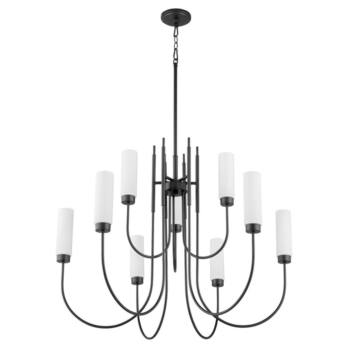 Quorum 6024-9-59 Nine Light Chandelier, Matte Black
