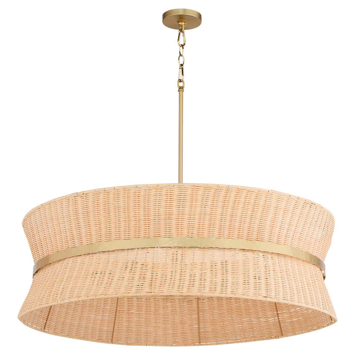 Quorum 6123-8-47 Eight Light Pendant, Brushed Brass