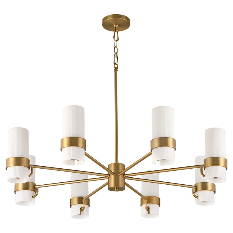 Quorum 6169-8-47 Eight Light Chandelier, Brushed Brass