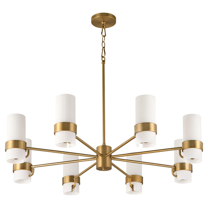 Quorum 6169-8-47 Eight Light Chandelier, Brushed Brass