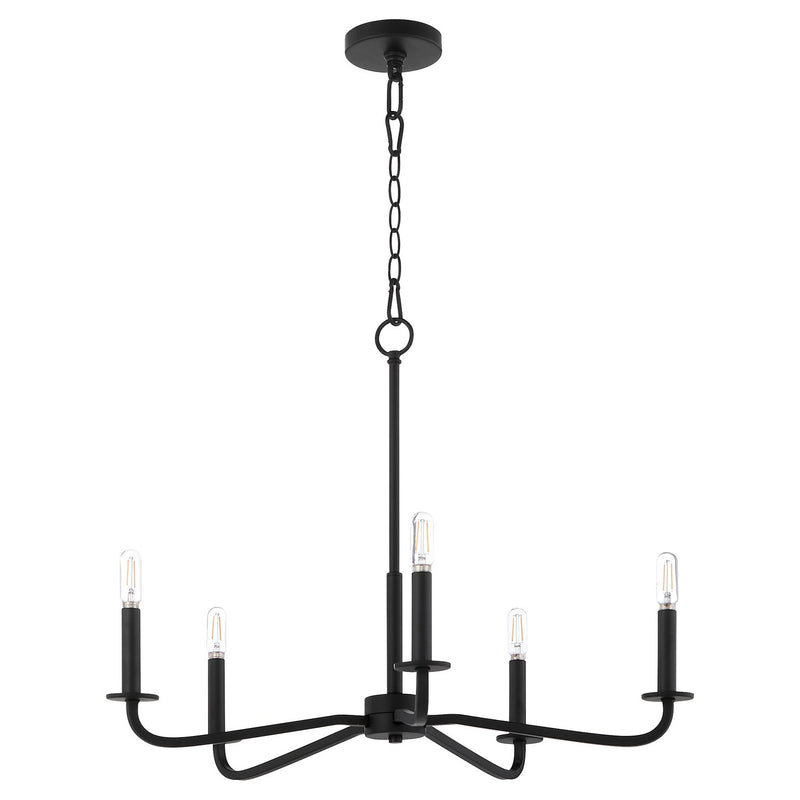 Quorum 6307-5-59 Five Light Chandelier, Matte Black