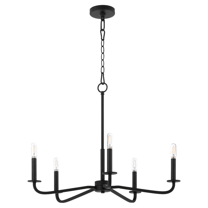 Quorum 6307-5-59 Five Light Chandelier, Matte Black