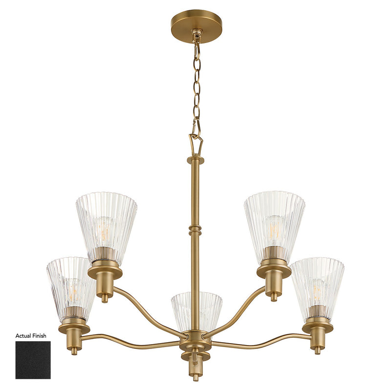 Quorum 6803-5-59 Five Light Chandelier, Matte Black