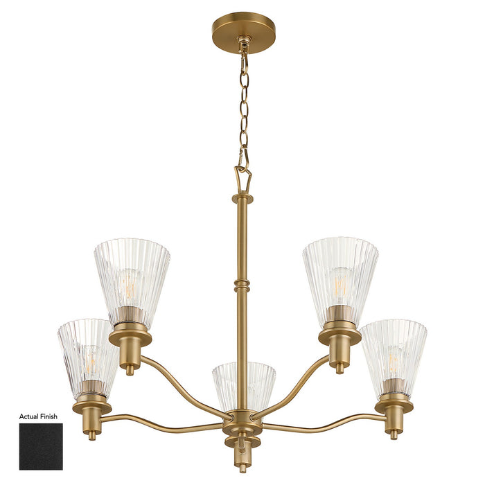Quorum 6803-5-59 Five Light Chandelier, Matte Black