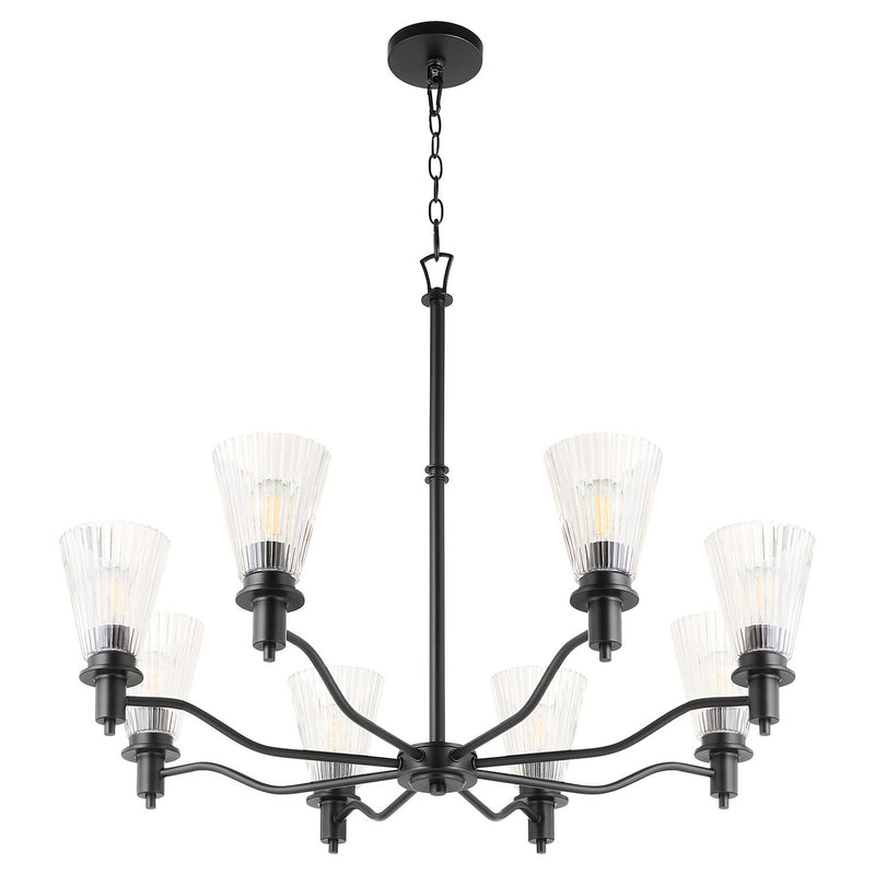 Quorum 6803-8-59 Eight Light Chandelier, Matte Black
