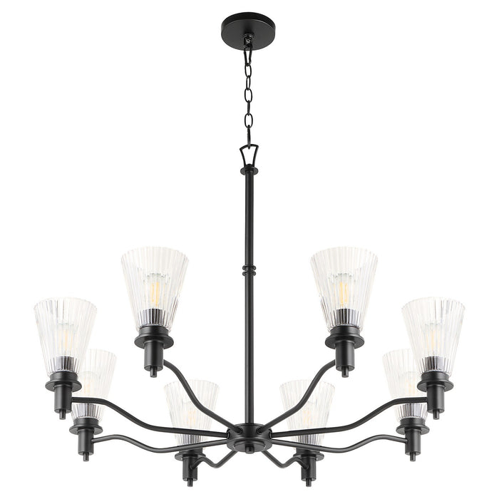 Quorum 6803-8-59 Eight Light Chandelier, Matte Black