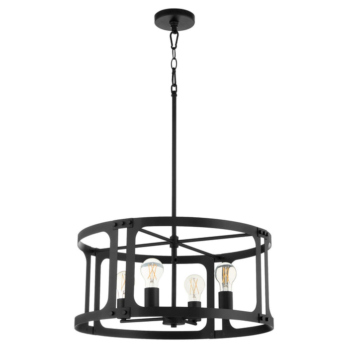 Quorum 8231-4-59 Four Light Pendant, Matte Black