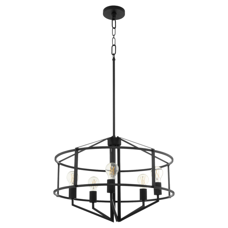 Quorum 8373-5-59 Five Light Pendant, Matte Black