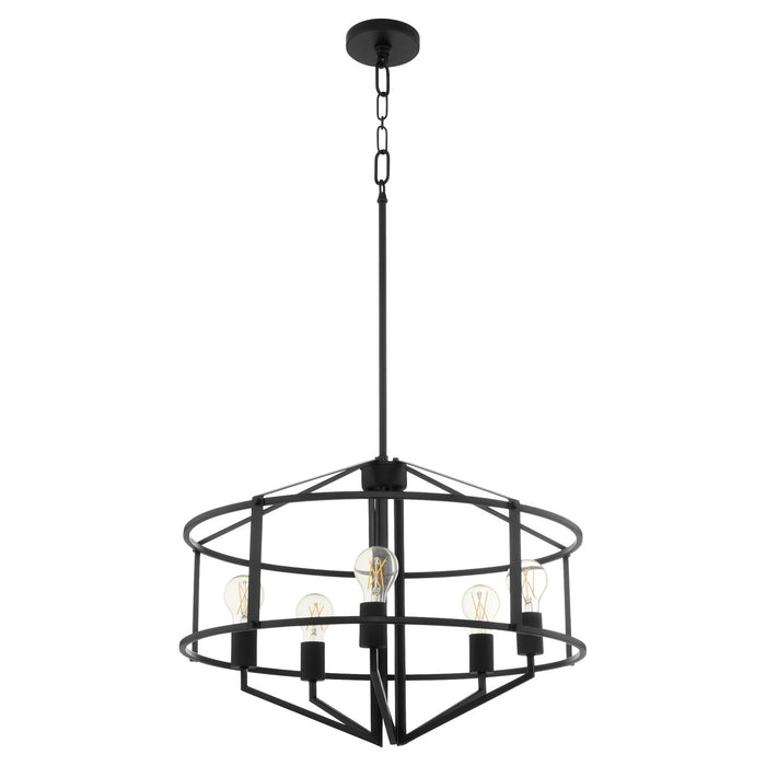 Quorum 8373-5-59 Five Light Pendant, Matte Black