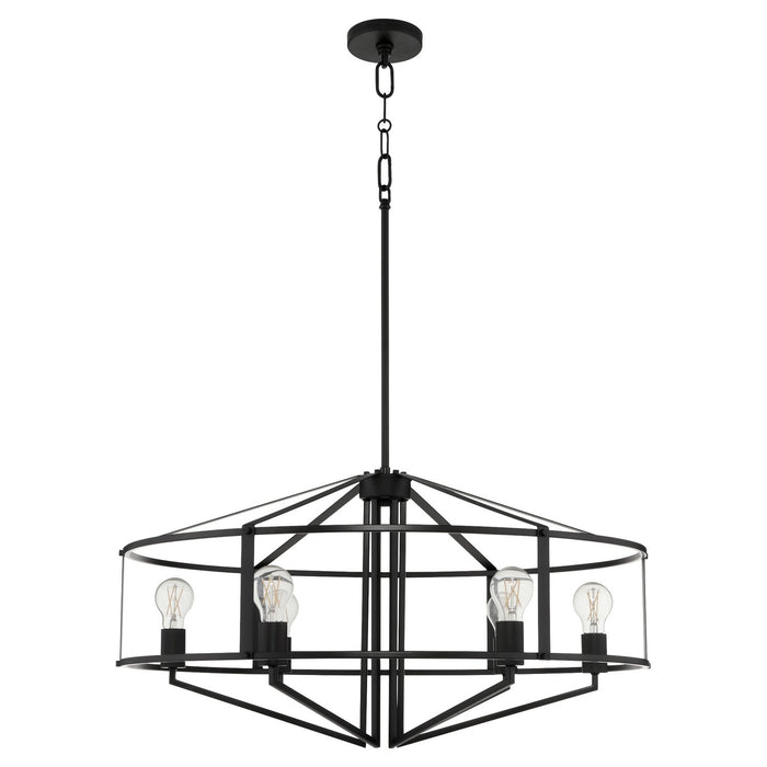 Quorum 8373-6-59 Six Light Pendant, Matte Black