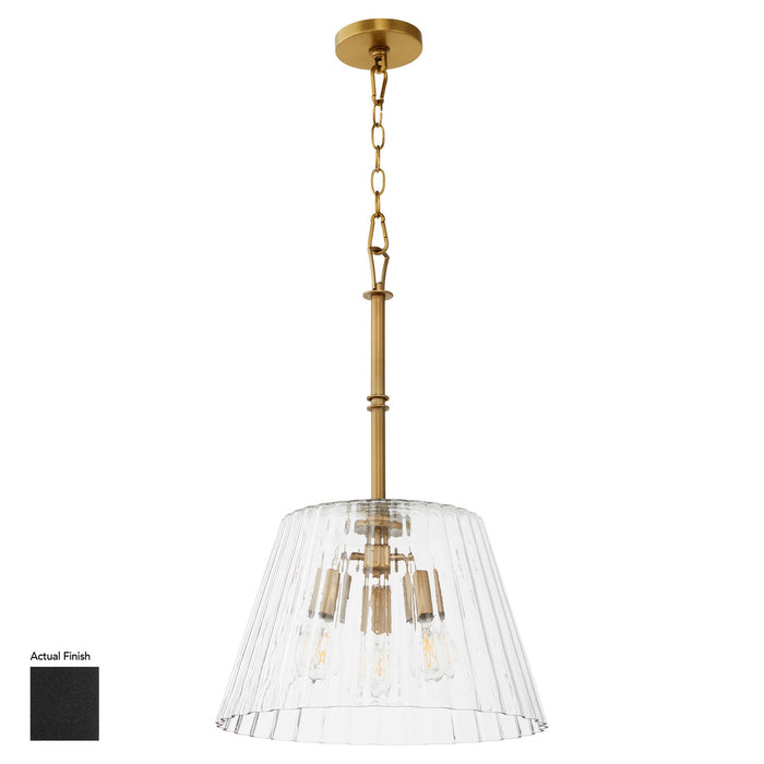 Quorum 8803-3-59 Three Light Pendant, Matte Black
