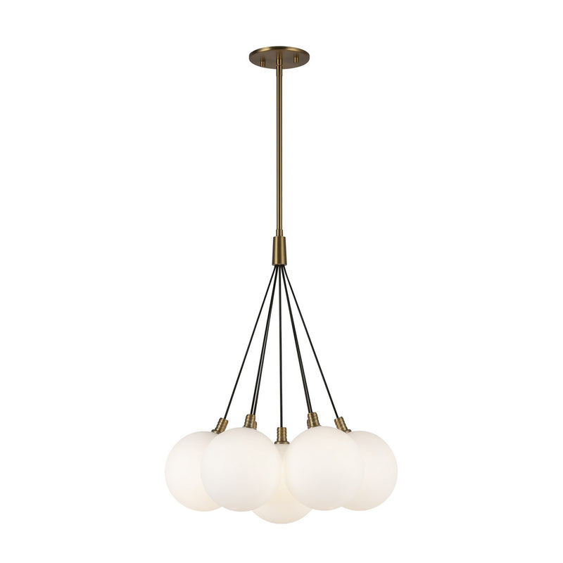 Kuzco Lighting CH3117-BG/OP LED Chandelier, Brushed Gold/Opal Glass