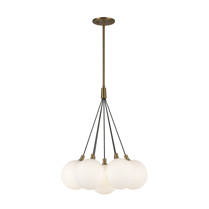 Kuzco Lighting CH3117-BG/OP LED Chandelier, Brushed Gold/Opal Glass