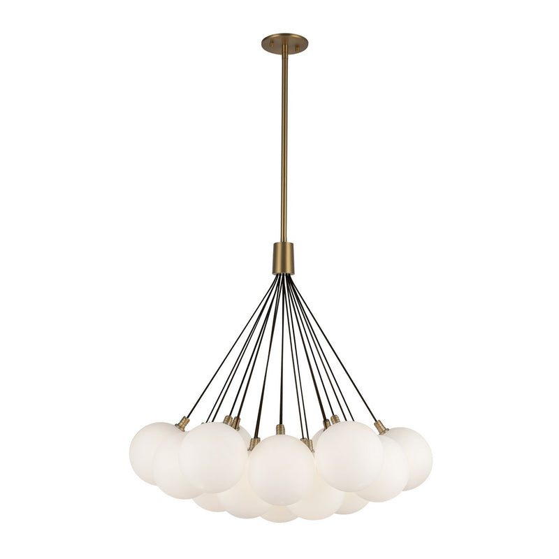 Kuzco Lighting CH3128-BG/OP LED Chandelier, Brushed Gold/Opal Glass
