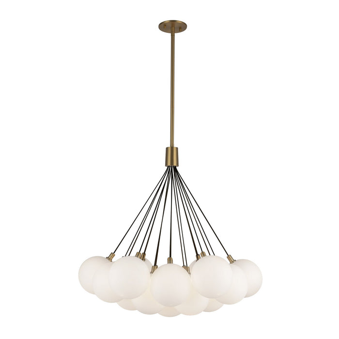 Kuzco Lighting CH3128-BG/OP LED Chandelier, Brushed Gold/Opal Glass