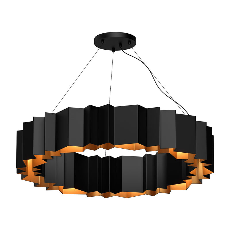 Kuzco Lighting CH58040-BK/GD 12 Light Chandelier, Black/Gold