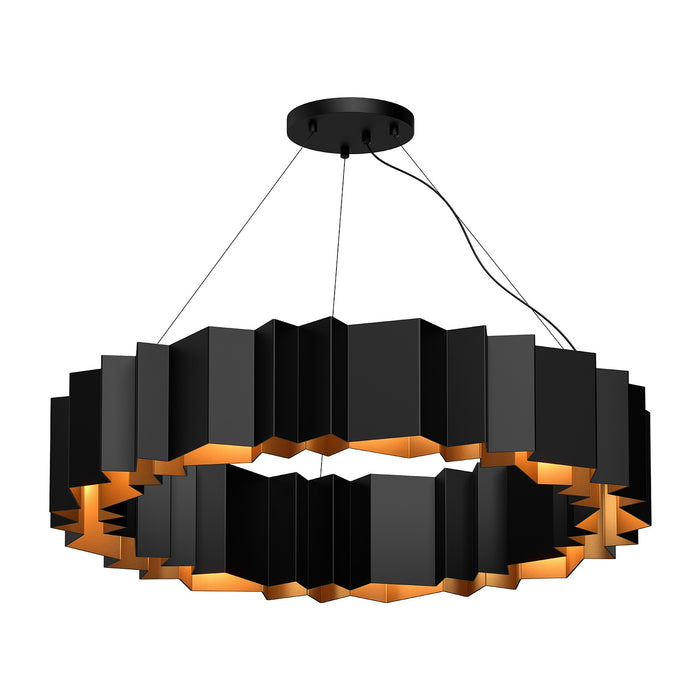 Kuzco Lighting CH58040-BK/GD 12 Light Chandelier, Black/Gold