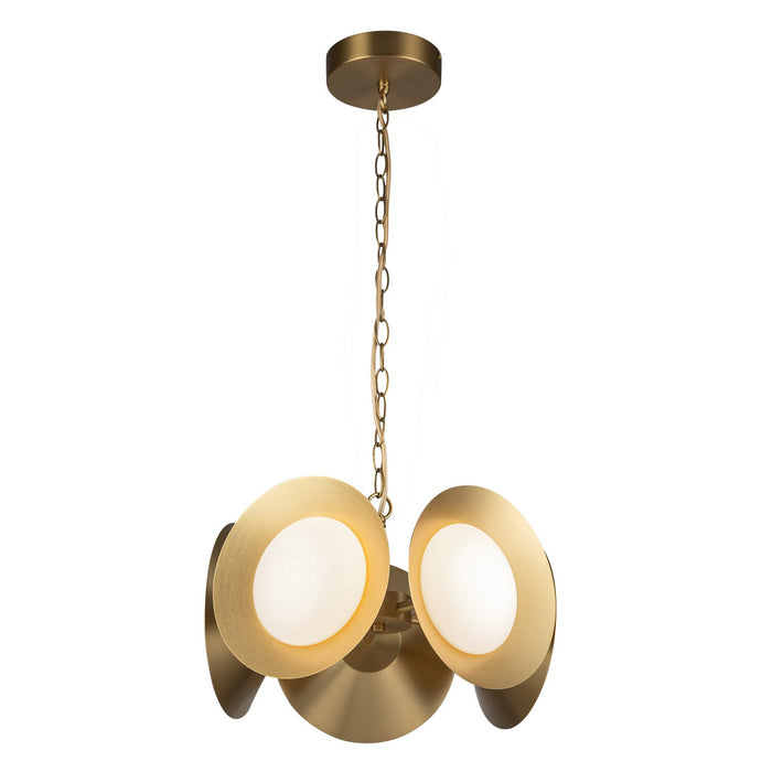 Kuzco Lighting CH77916-BG/OP-UNV LED Chandelier, Brushed Gold/Opal Glass