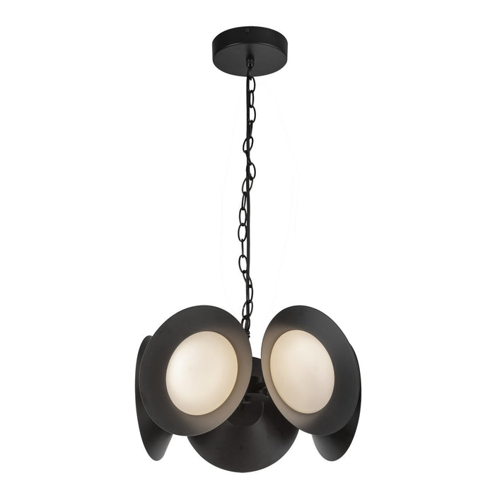 Kuzco Lighting CH77916-BK/OP-UNV LED Chandelier, Black/Opal Glass