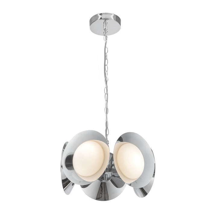 Kuzco Lighting CH77916-CH/OP-UNV LED Chandelier, Chrome/Opal Glass