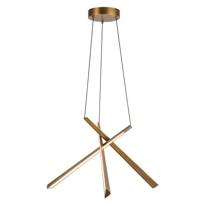 Kuzco Lighting CH68127-VB-UNV LED Chandelier, Vintage Brass