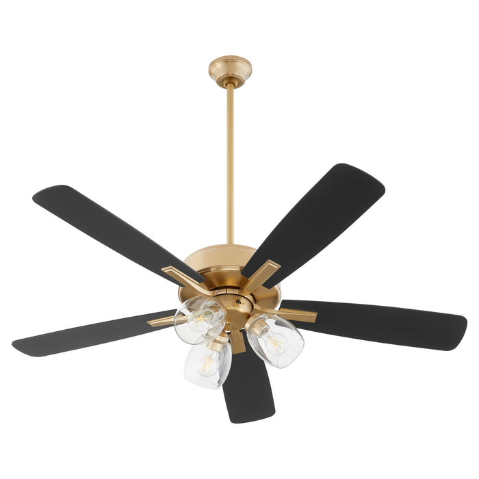 Quorum 4525-0380 52" Ceiling Fan, Aged Brass