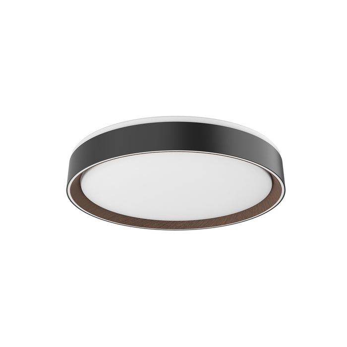 Kuzco Lighting FM43916-BK/WT-5CCT LED Flush Mount, Black/Walnut