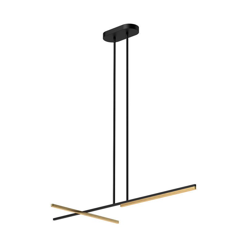 Kuzco Lighting LP28748-BK/BG-UNV LED Linear Pendant, Black/Brushed Gold