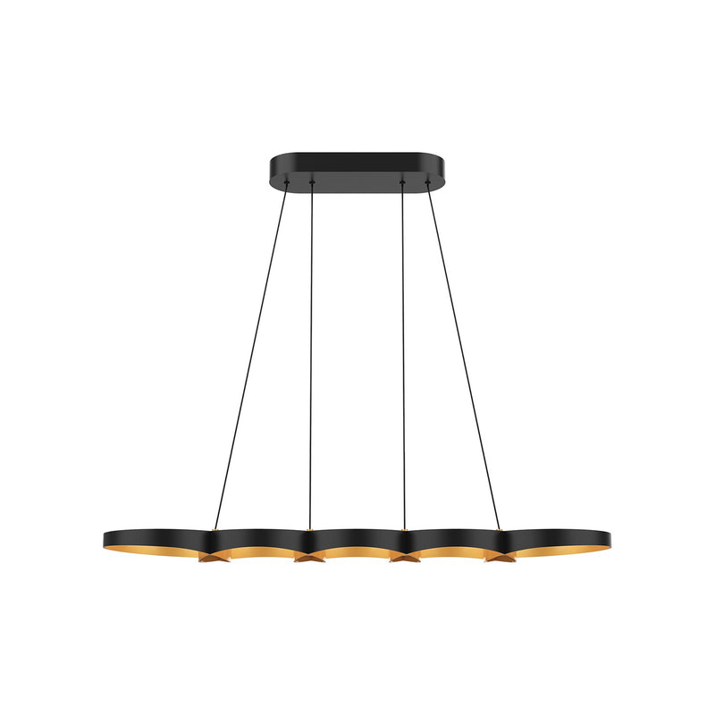 Kuzco Lighting LP90838-BK/GD-UNV LED Linear Pendant, Black/Gold